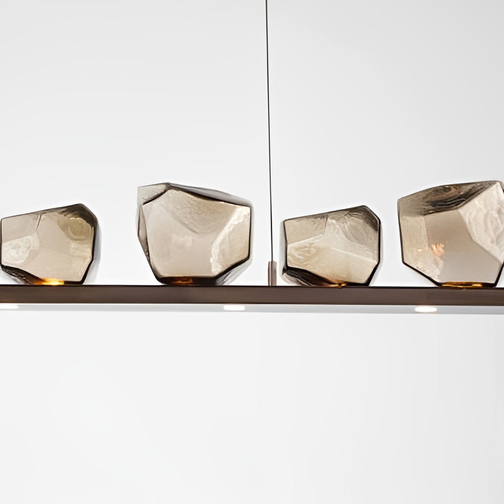 Irregular Glass Shade Stone Creative Cognac Color Modern Chandelier - Lamp Outdoor