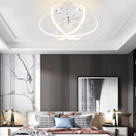 Round Flower Cage LED Dimmable with Remote Bladeless Ceiling Fans Lamp - Lamp Outdoor