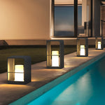 Rectangular Frame Waterproof Black Modern Solar Lights Outdoor Lanterns - Dazuma