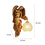 Resin Antique Angel Creative Glass Crystal European Style Wall Lamp - Lamp Outdoor