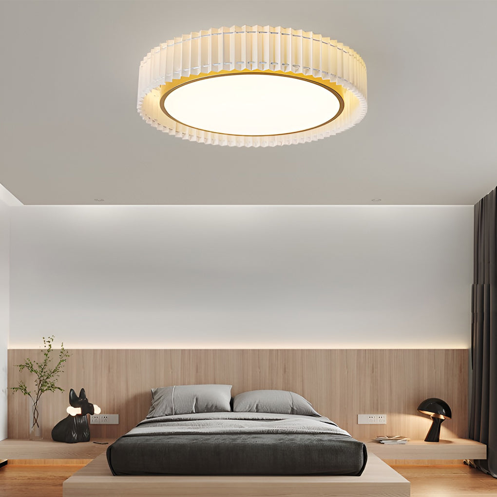 Circular Pleated 3 Step Dimming Light LED Nordic Ceiling Light Chandeliers - Lamp Outdoor
