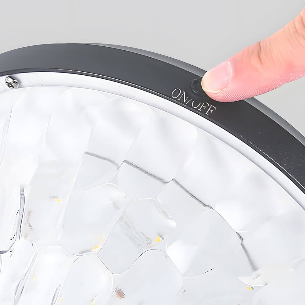 9-inch High Black Round LED Solar Post/Pier Light - Lamp Outdoor