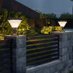9-inch High Black Round LED Solar Post/Pier Light - Lamp Outdoor