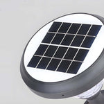 9-inch High Black Round LED Solar Post/Pier Light - Lamp Outdoor