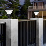 9-inch High Black Round LED Solar Post/Pier Light - Lamp Outdoor