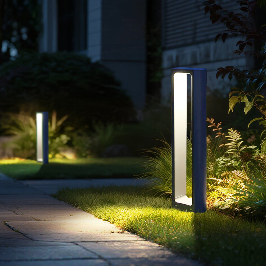 Square LED Garden Outdoor Bollard Light Minimalist Style