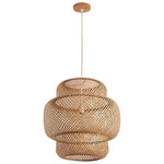 3-Tiered Rustic Bamboo Woven Pendant Light Living Room Lighting Ideasing 1-Light Single Cylinder Pendant - Lamp Outdoor
