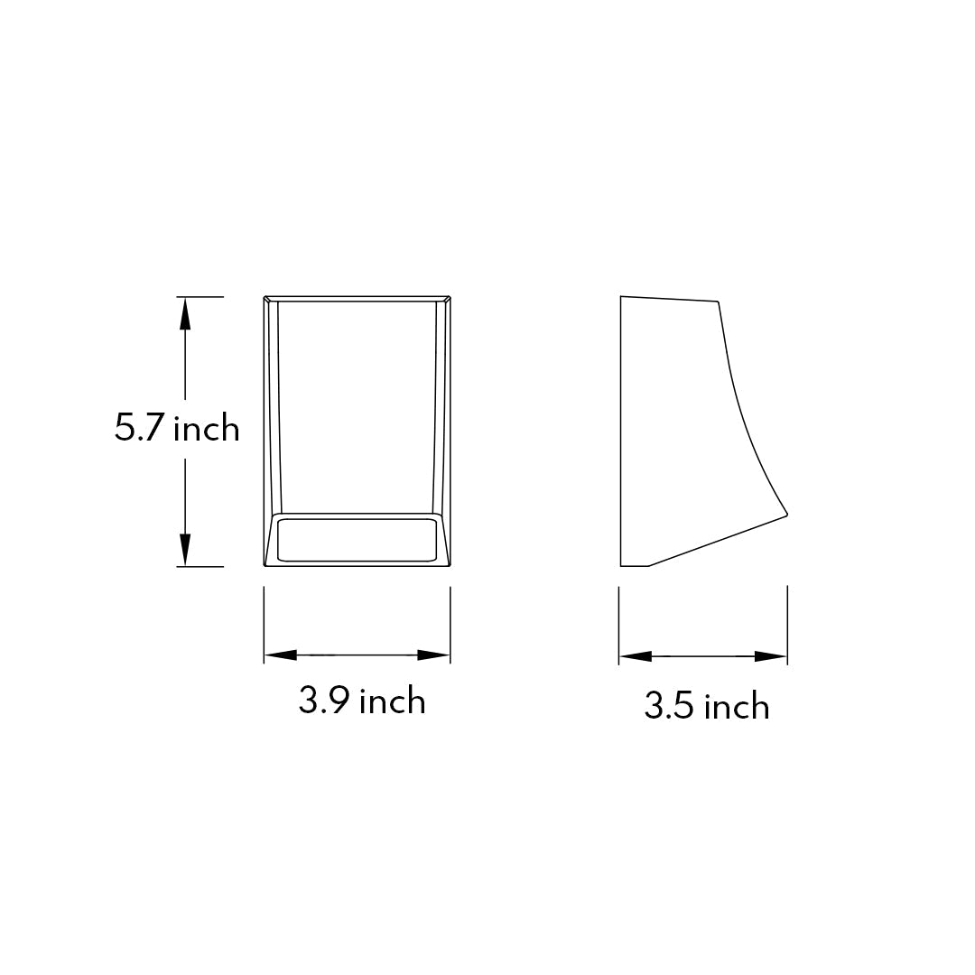 Rectangular black LED light fixture with modern geometric design for outdoor use