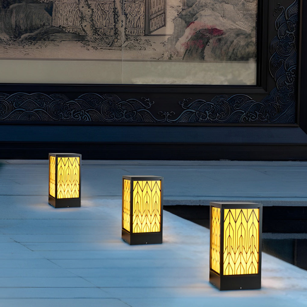 Vintage Waterproof LED Lawn Light Patterned Lampshade, Outdoor Landscape Bollard Lights - Lamp Outdoor