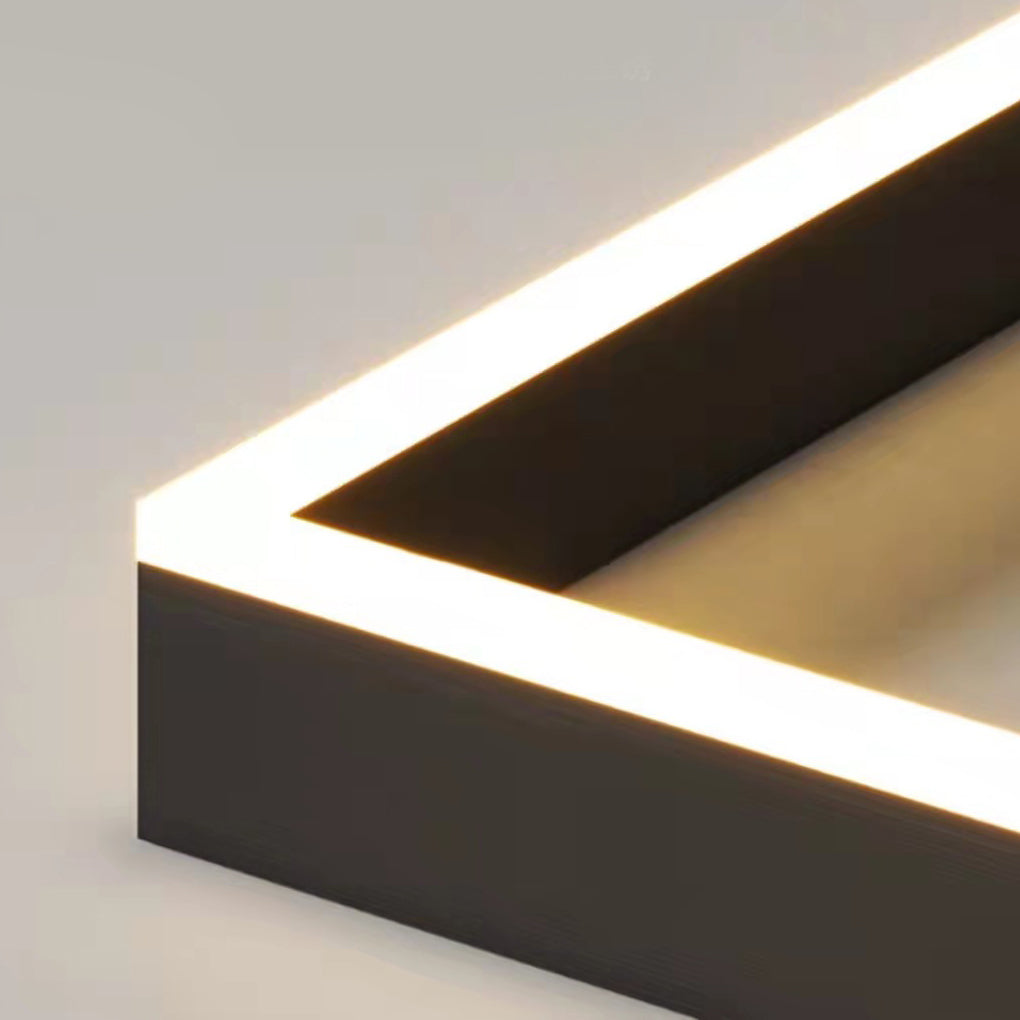 3 Layers Square Stepless Dimming LED Black Modern Chandelier with Remote Control - Lamp Outdoor