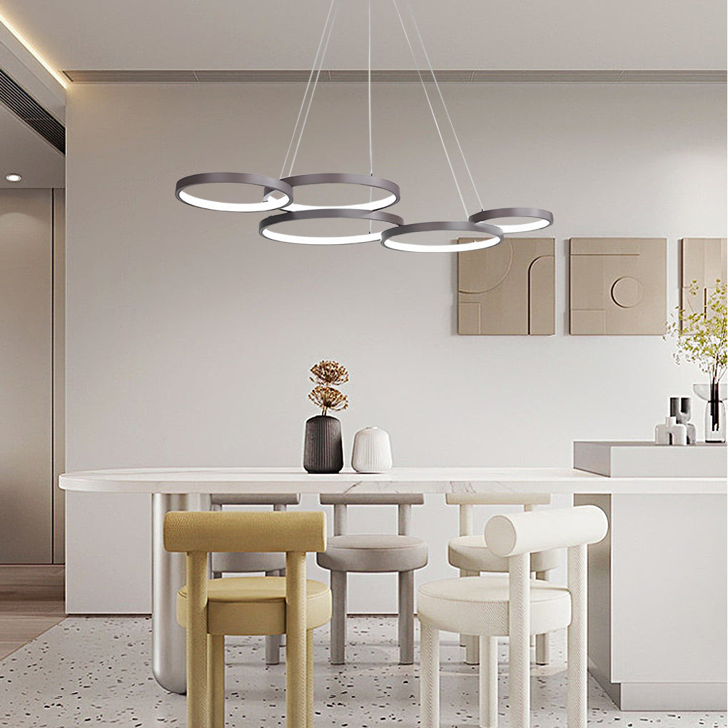 3 Rings Chandelier Dimmable Ceiling Lights with Remote Control - Lamp Outdoor