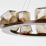Irregular Glass Shade Stone Creative Cognac Color Modern Chandelier - Lamp Outdoor