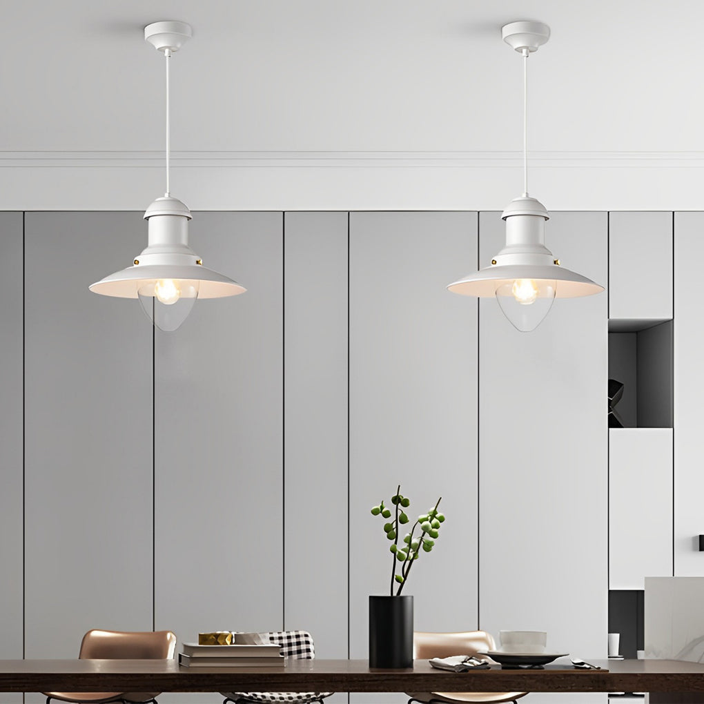 Round Retro Metal Hat Industrial Style Small Chandelier Pendant Lights - Lamp Outdoor