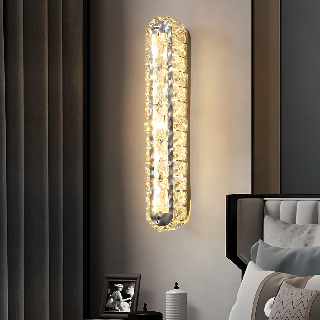 Double Strip Three Step Dimming Light LED Crystal Modern Wall Lamp Wall Sconce Lighting - Lamp Outdoor