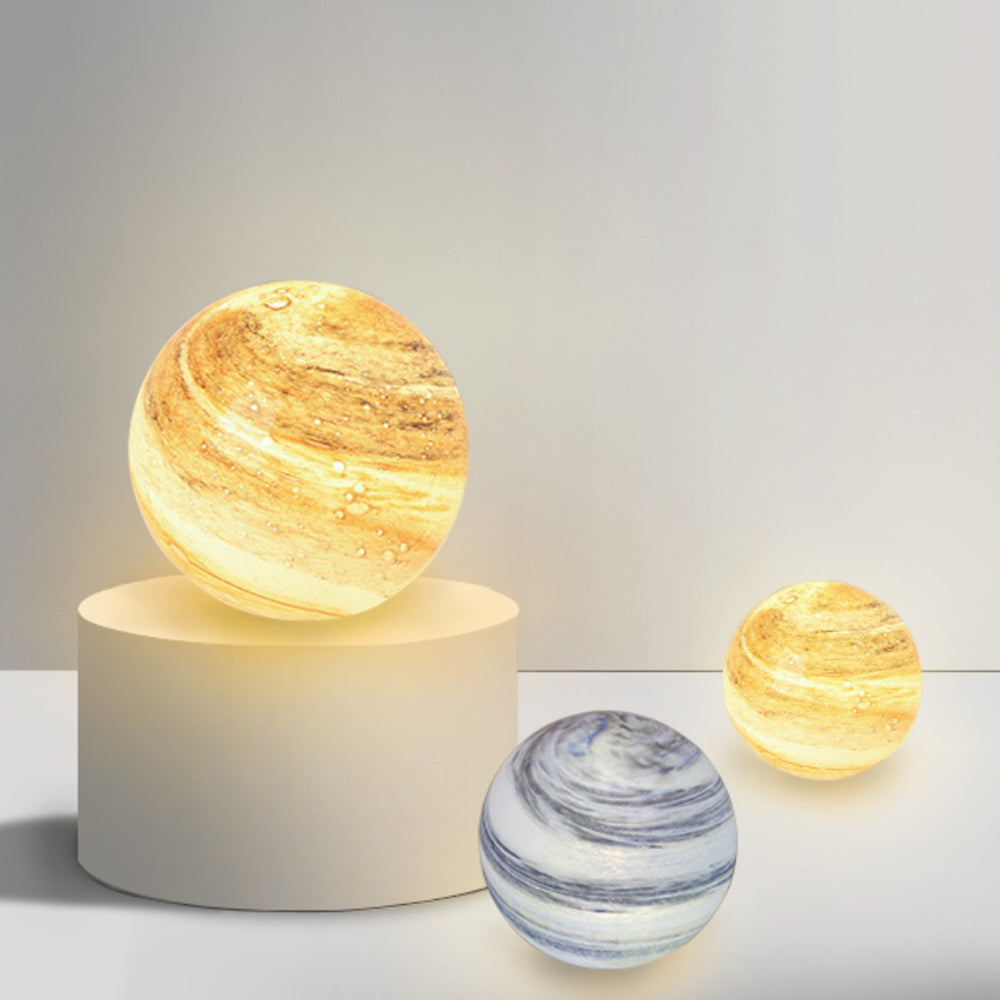 Aria Decorative Solar Acrylic Planet Outdoor Ground Light Milk Curry - Letslighting