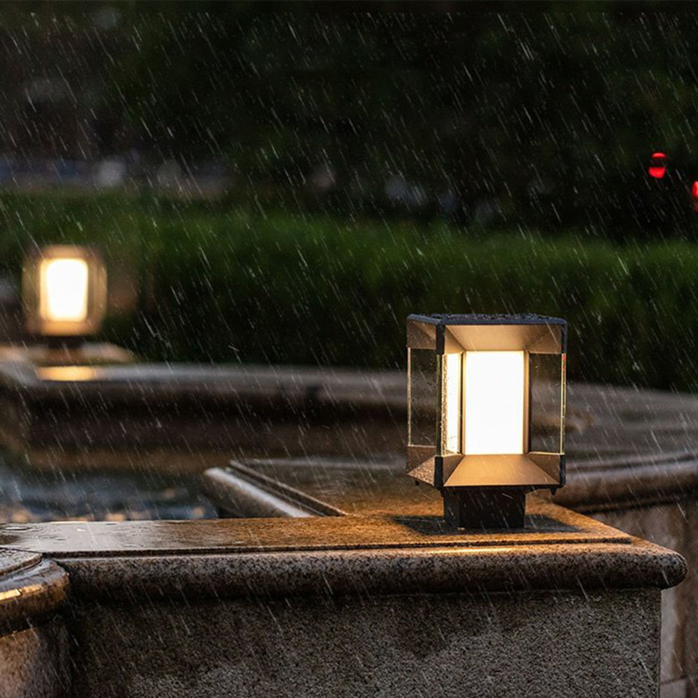 Ray Modern Rectangular Metal Glass Outdoor Lamp - - Lamp Outdoor