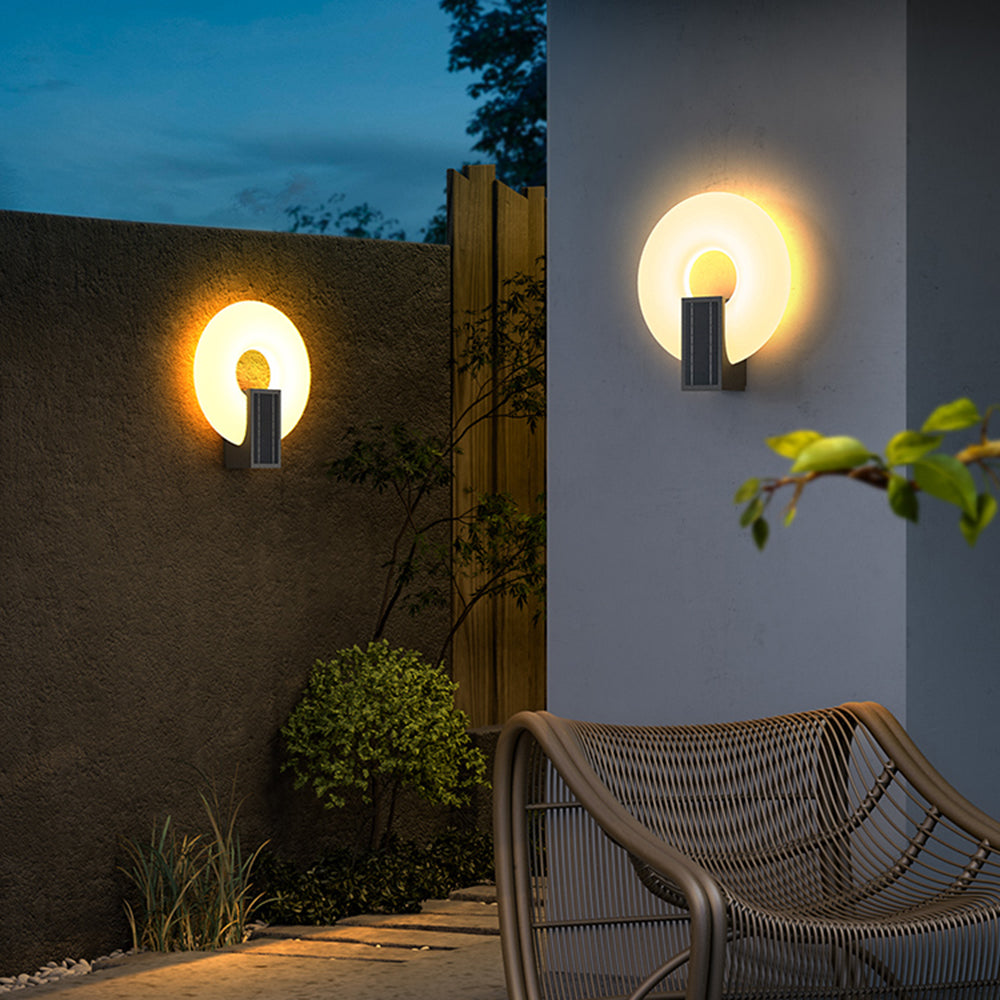 Arisha Modern Metal Acrylic Solar Waterproof Outdoor Wall Lamp - Letslighting