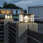 Ray Modern Transparent Rectangular Metal Glass Outdoor Floor Lamp - Letslighting