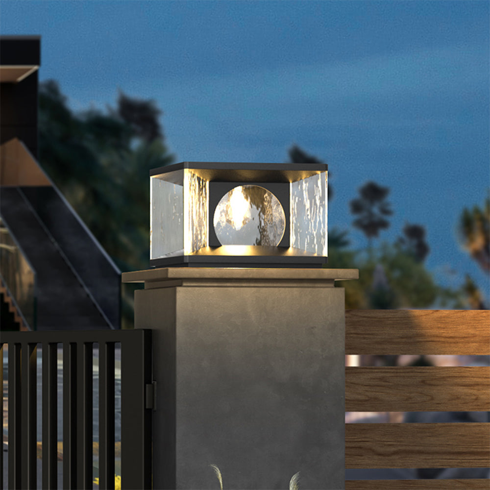 Ray Modern Transparent Rectangular Metal Glass Outdoor Floor Lamp - Letslighting