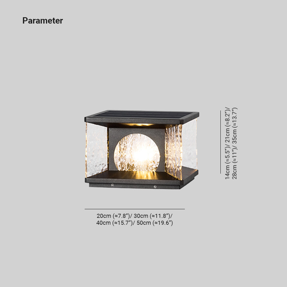 Ray Modern Transparent Rectangular Metal Glass Outdoor Floor Lamp - Letslighting