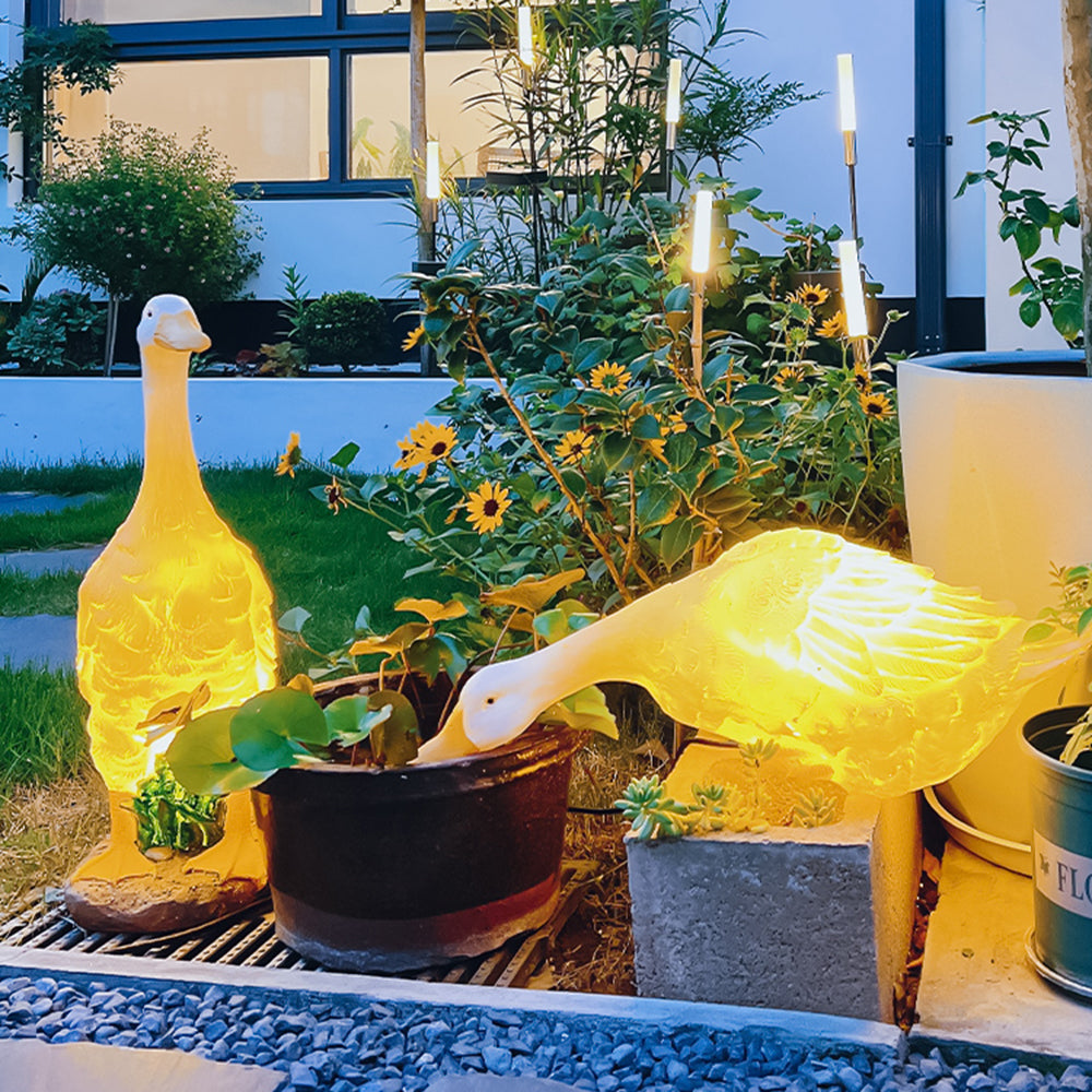 Arisha Modern Decorative Goose Resin Solar Garden Ground Light - Letslighting