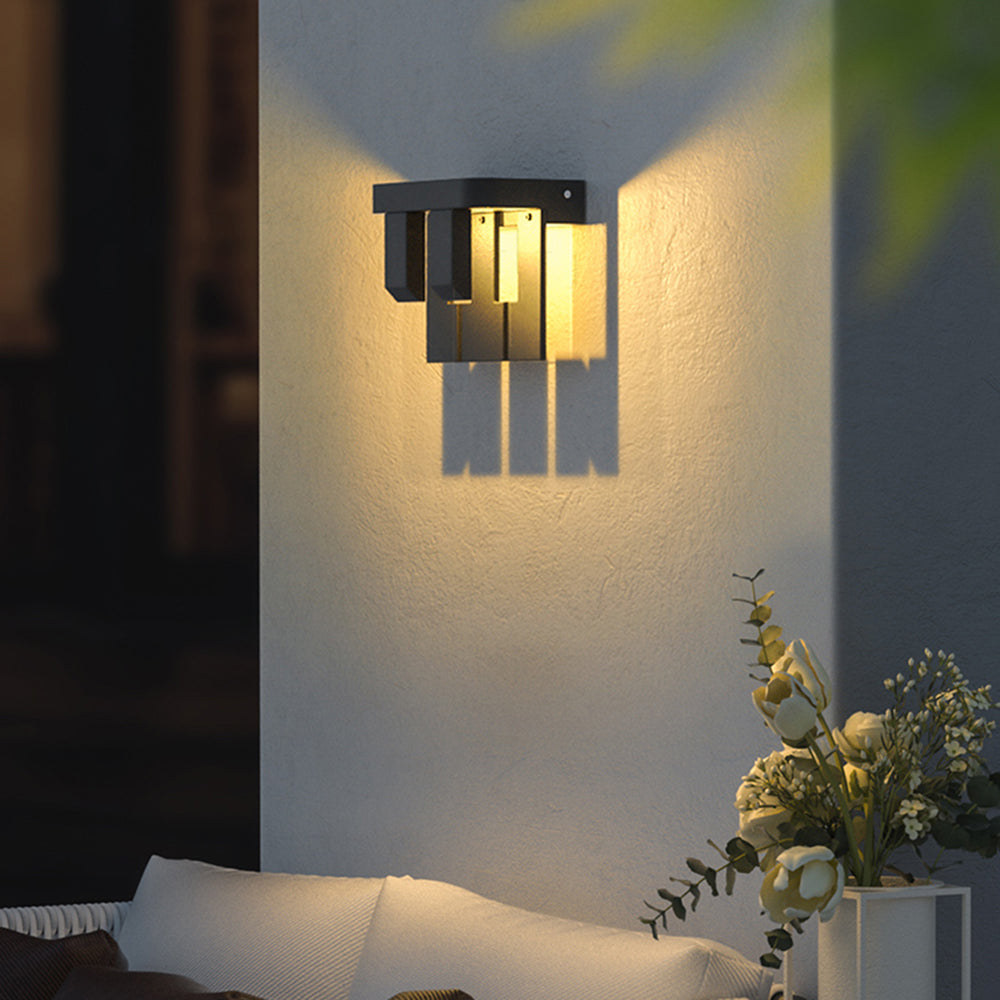Ray Modern Minimallist Metal Solar Outdoor Garden Yard Wall Lamp - Lamp Outdoor