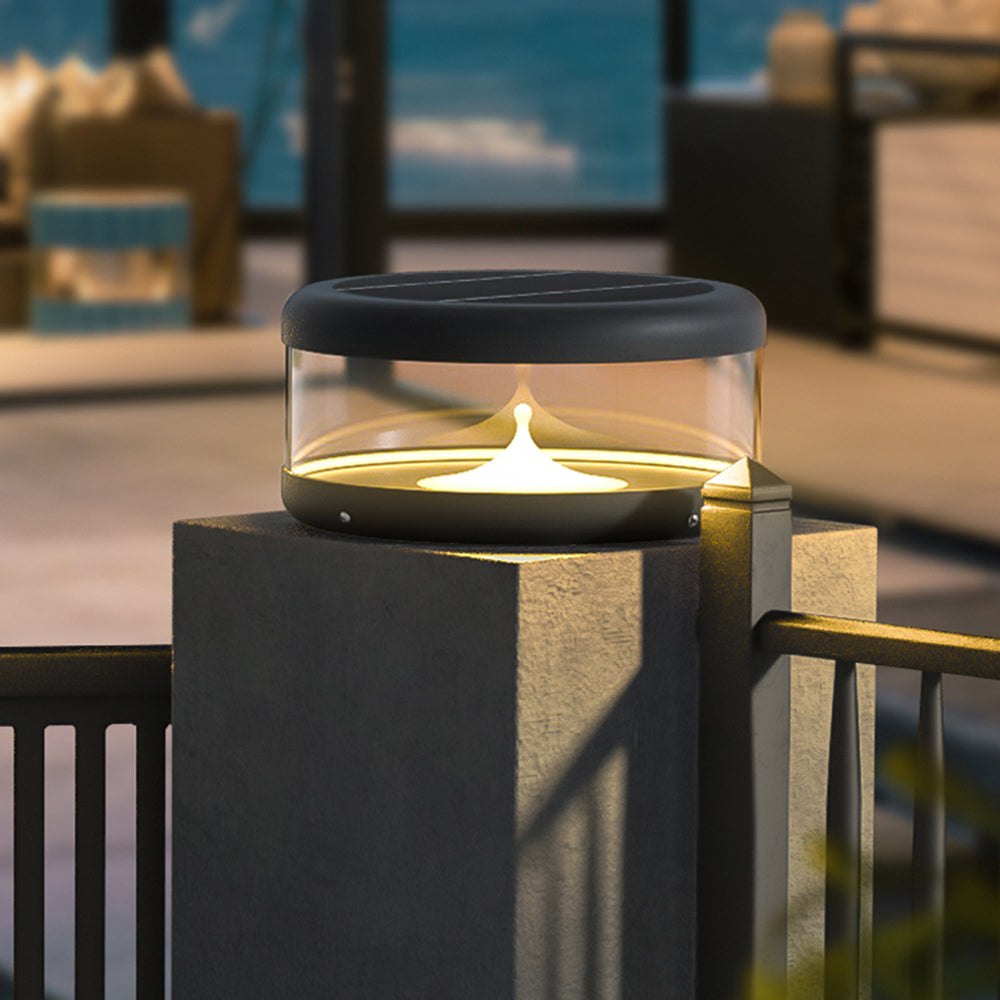 Ray Modern Quicksand Metal Outdoor Solar Lamp, Warm Ligh - Lamp Outdoor