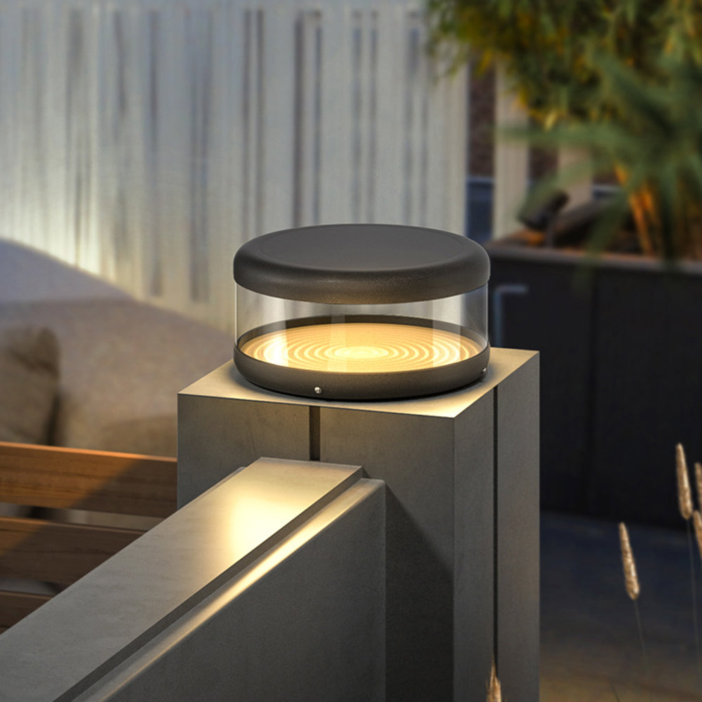 Ray Modern Cylinder Metal Solar Lamp Outdoor, Warm Light - Letslighting