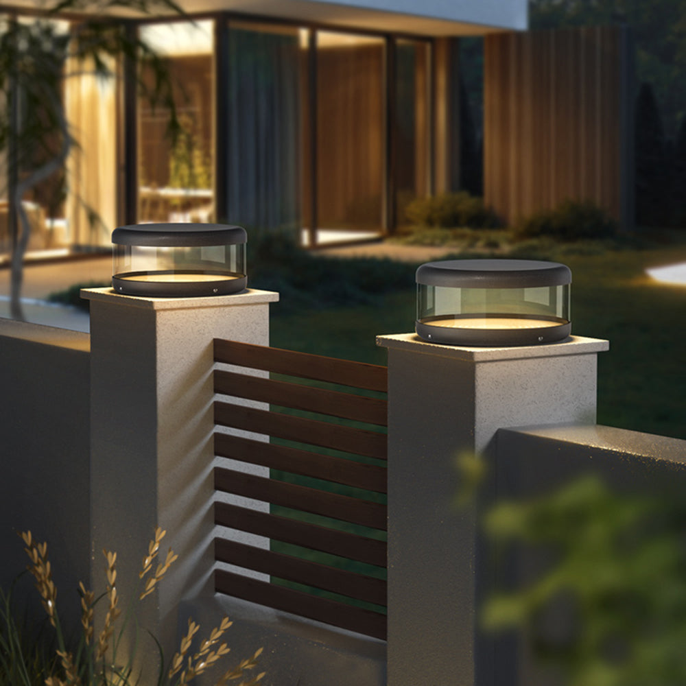 Ray Modern Cylinder Metal Solar Lamp Outdoor, Warm Light - Lamp Outdoor