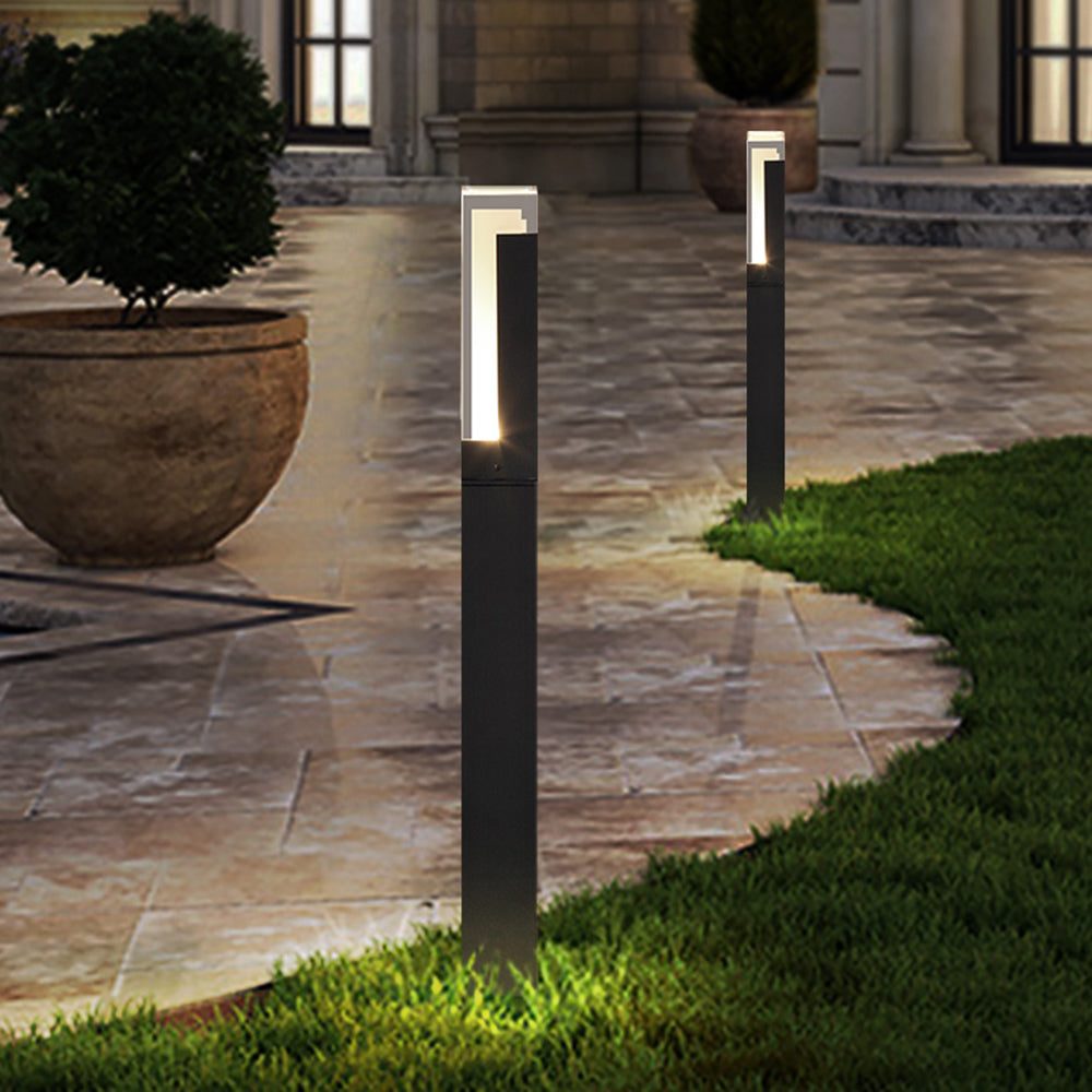 Ray Modern Rectangular Column Solar Outdoor Path Light - Lamp Outdoor