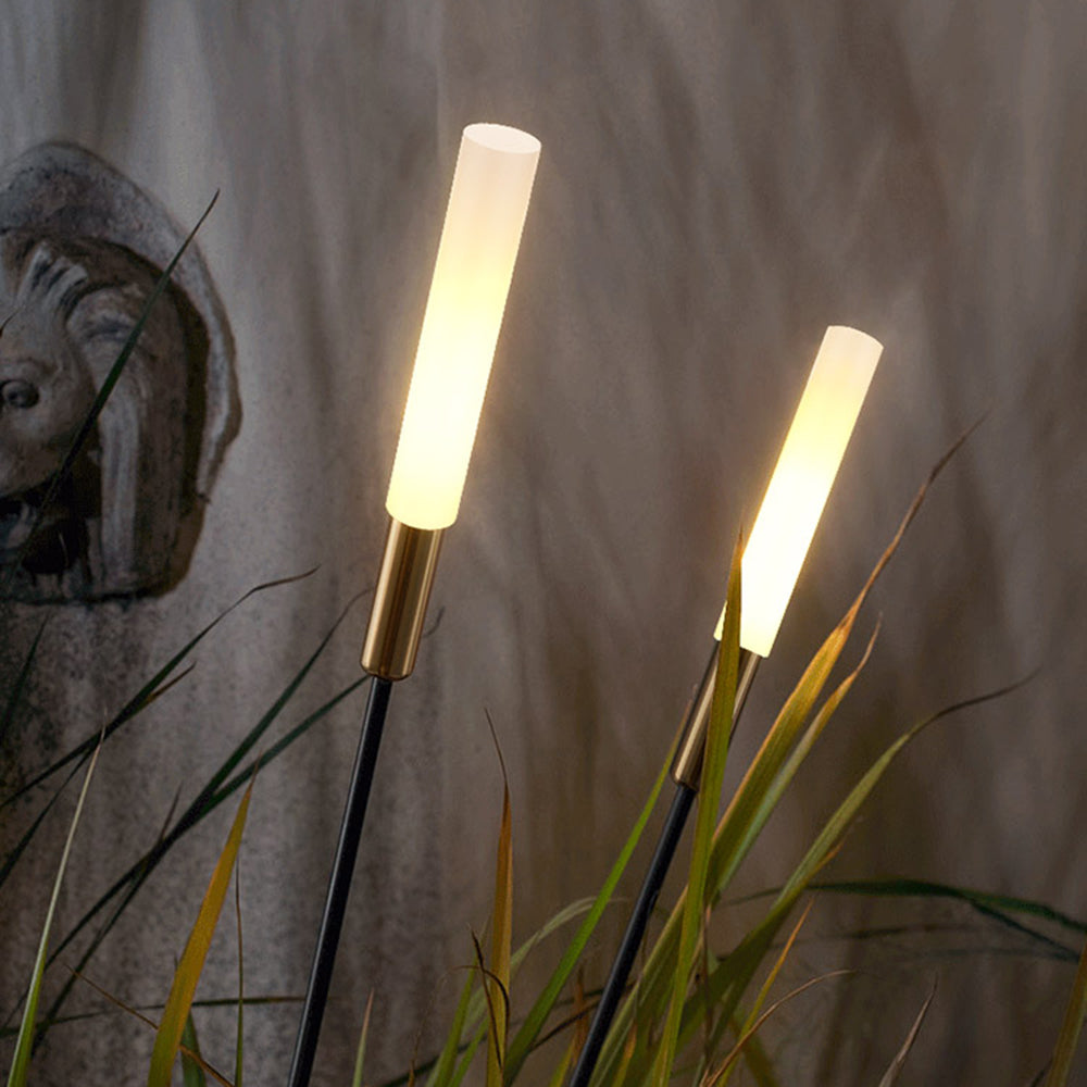 Ray Modern Metal Reed Solar Outdoor Post Light - Lamp Outdoor