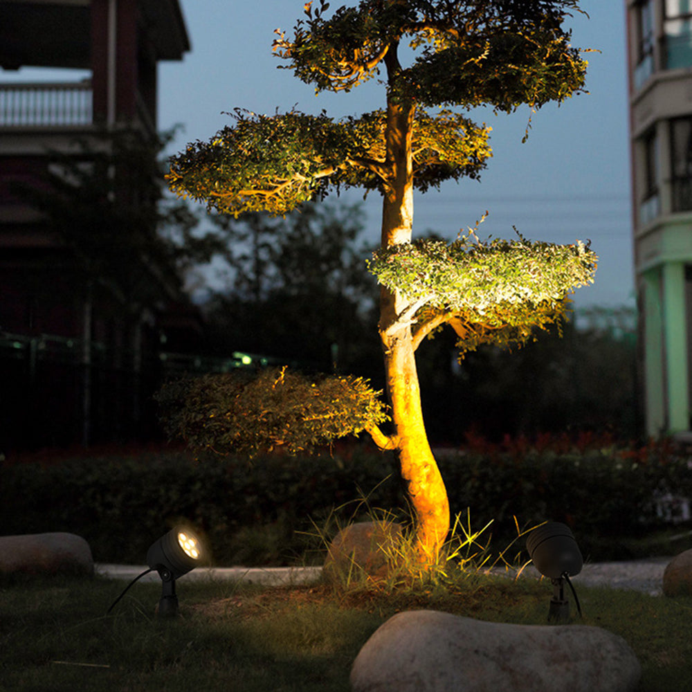 Ray Modern Round Glass/Metal Solar Outdoor Ground Lamp Spotlight - Lamp Outdoor