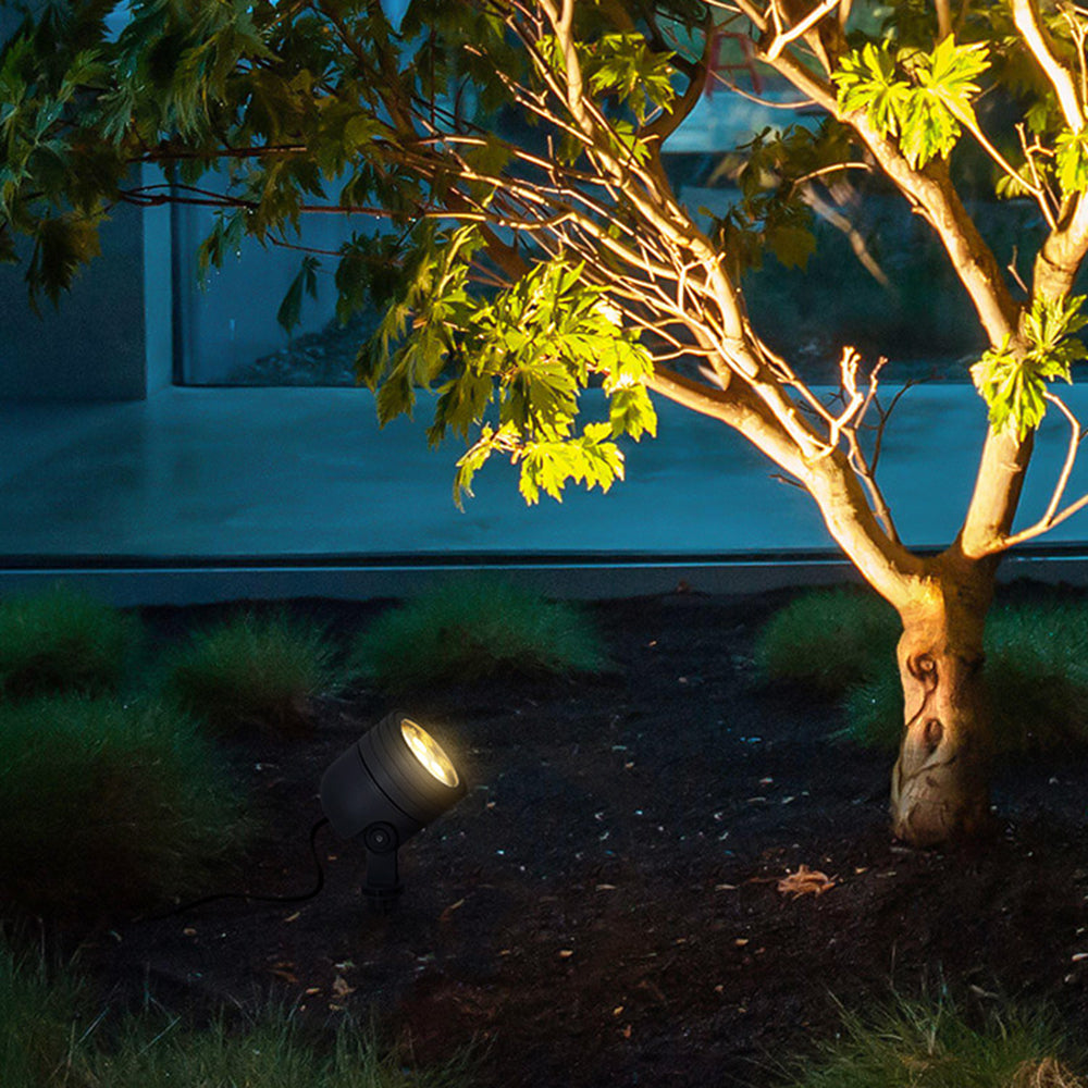 Ray Modern Round Glass/Metal Solar Outdoor Ground Lamp Spotlight - Lamp Outdoor