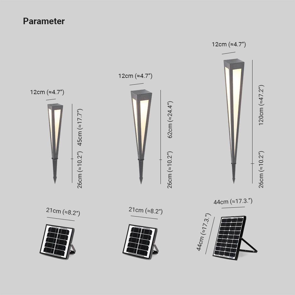 Valentina Modern Trigonal Linear Solar Outdoor Path Light - Lamp Outdoor