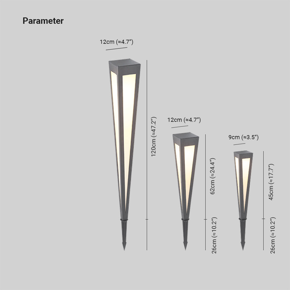 Valentina Modern Trigonal Linear Solar Outdoor Path Light - Lamp Outdoor