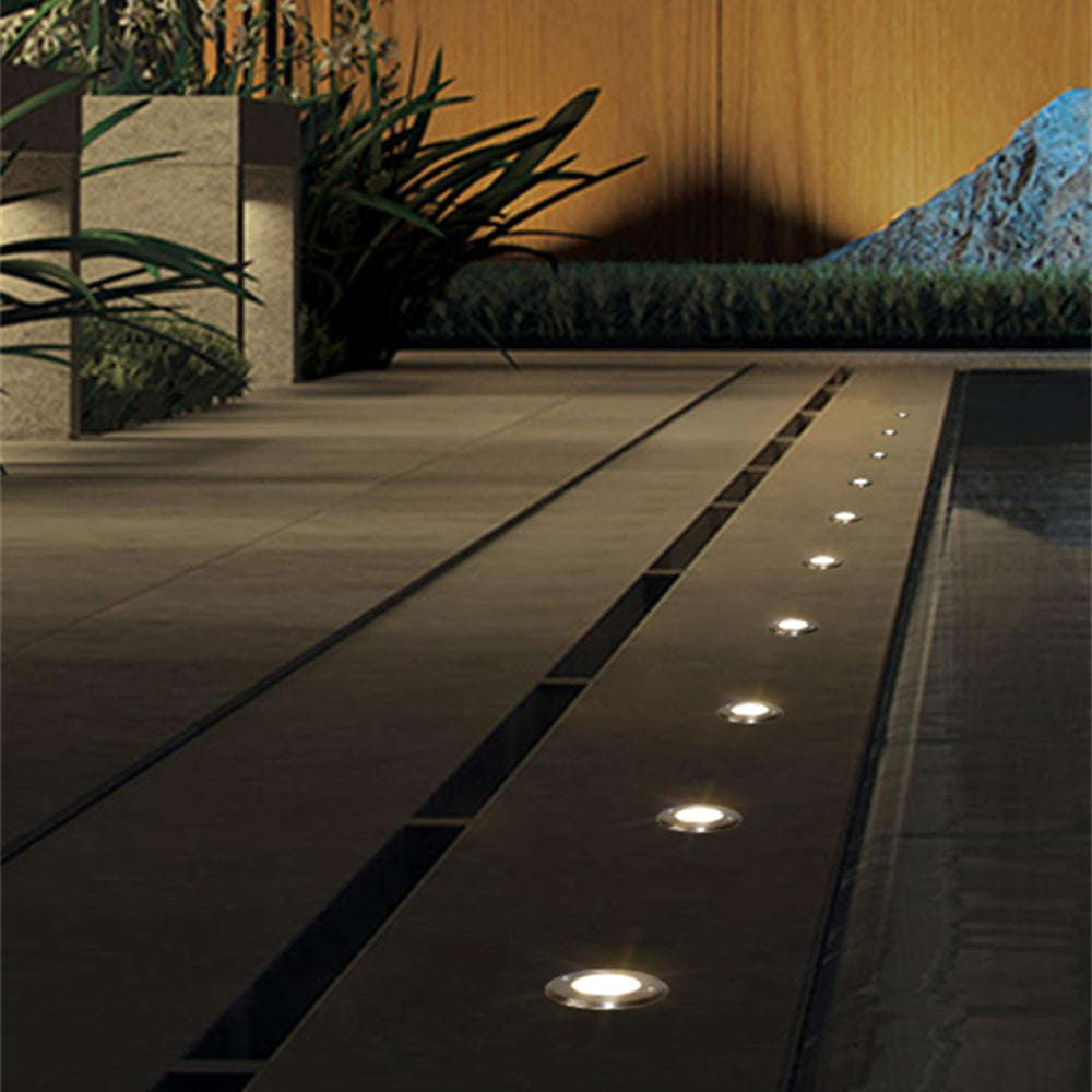 Ray Modern Metal Cylindrical Recessed Outdoor Step Deck Light - Lamp Outdoor