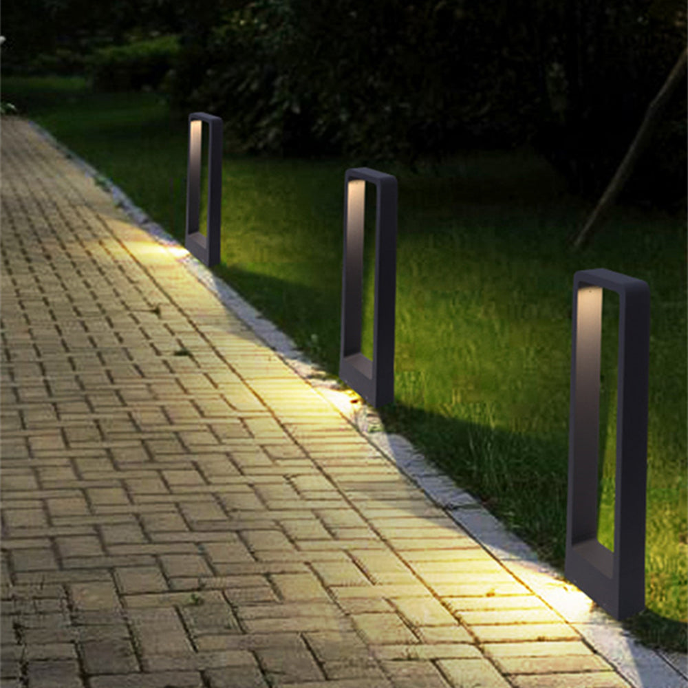 Ray Modern Metal Hollow Rectangle Outdoor Path Light - Lamp Outdoor