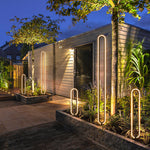 Ray Modern Metal Elliptical Ring Solar Outdoor Path Light - Lamp Outdoor