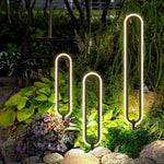 Ray Modern Metal Elliptical Ring Solar Outdoor Path Light - Lamp Outdoor