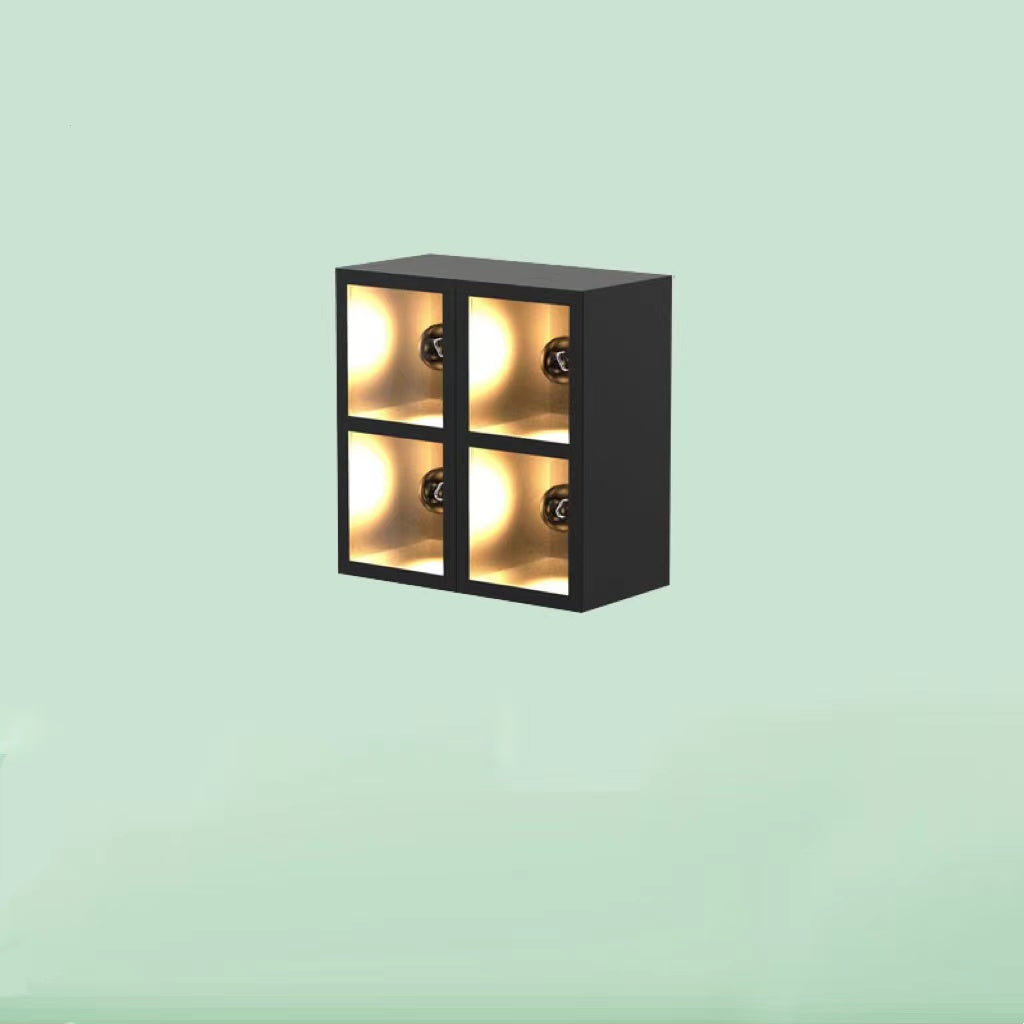 Ray Modern Cube Square Metal Glass Outdoor Wall Lamp - Lamp Outdoor