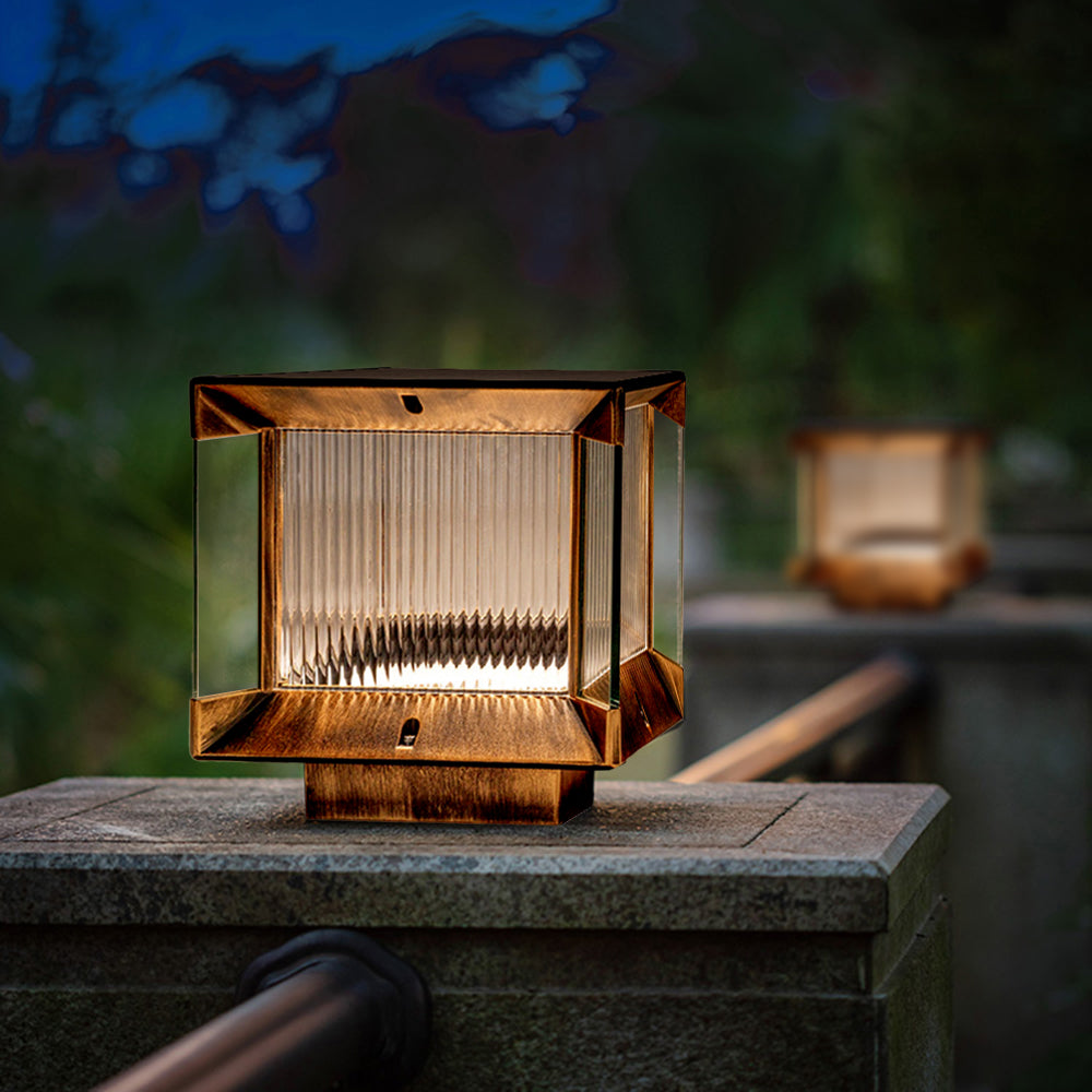 Ray Modern Rectangular Metal Glass Outdoor Lamp - - Letslighting