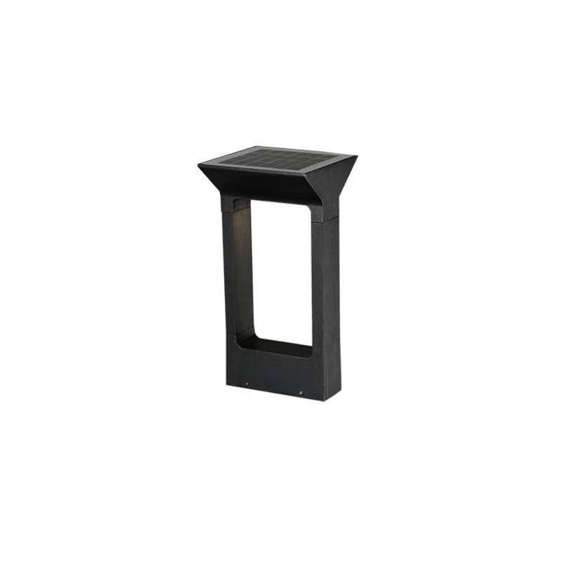 Ray Modern Metal Geometric Hollow Solar Outdoor Bollard Light - Lamp Outdoor