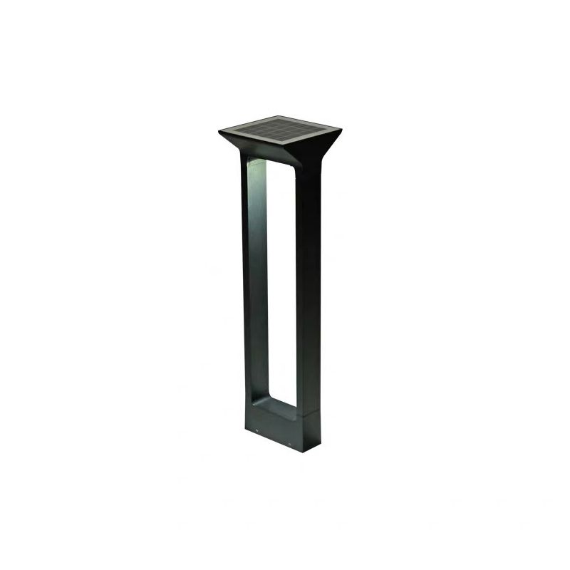 Ray Modern Metal Geometric Hollow Solar Outdoor Bollard Light - Lamp Outdoor