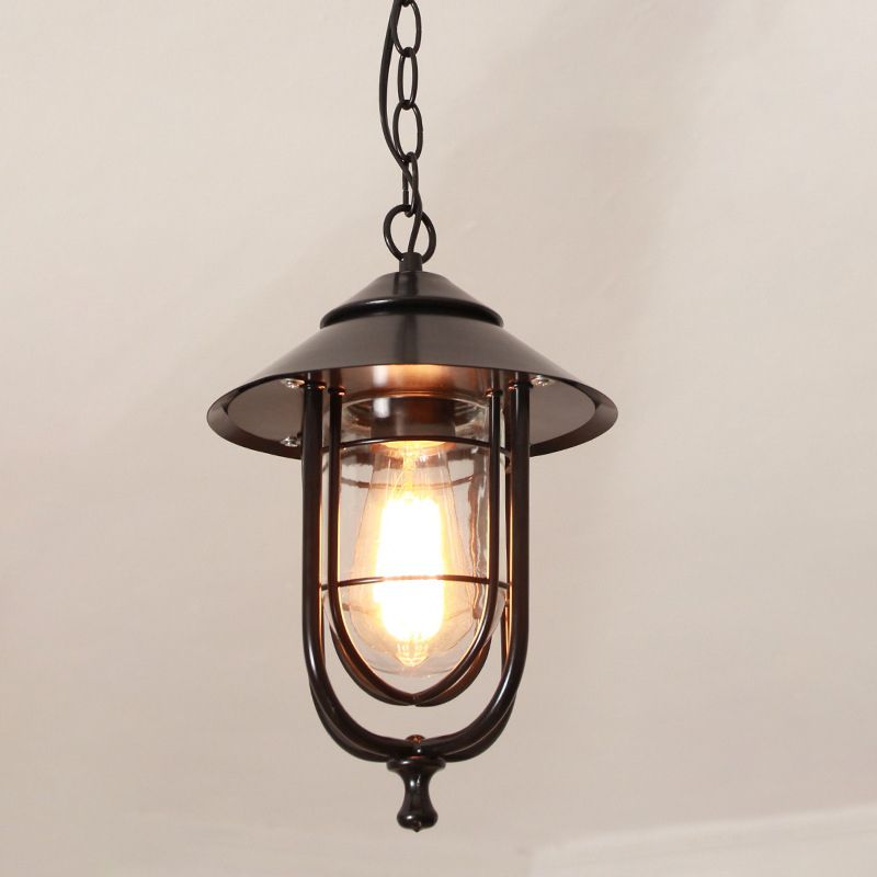 Epoch Retro Lantern Metal Pendant Light Bronze - Lamp Outdoor