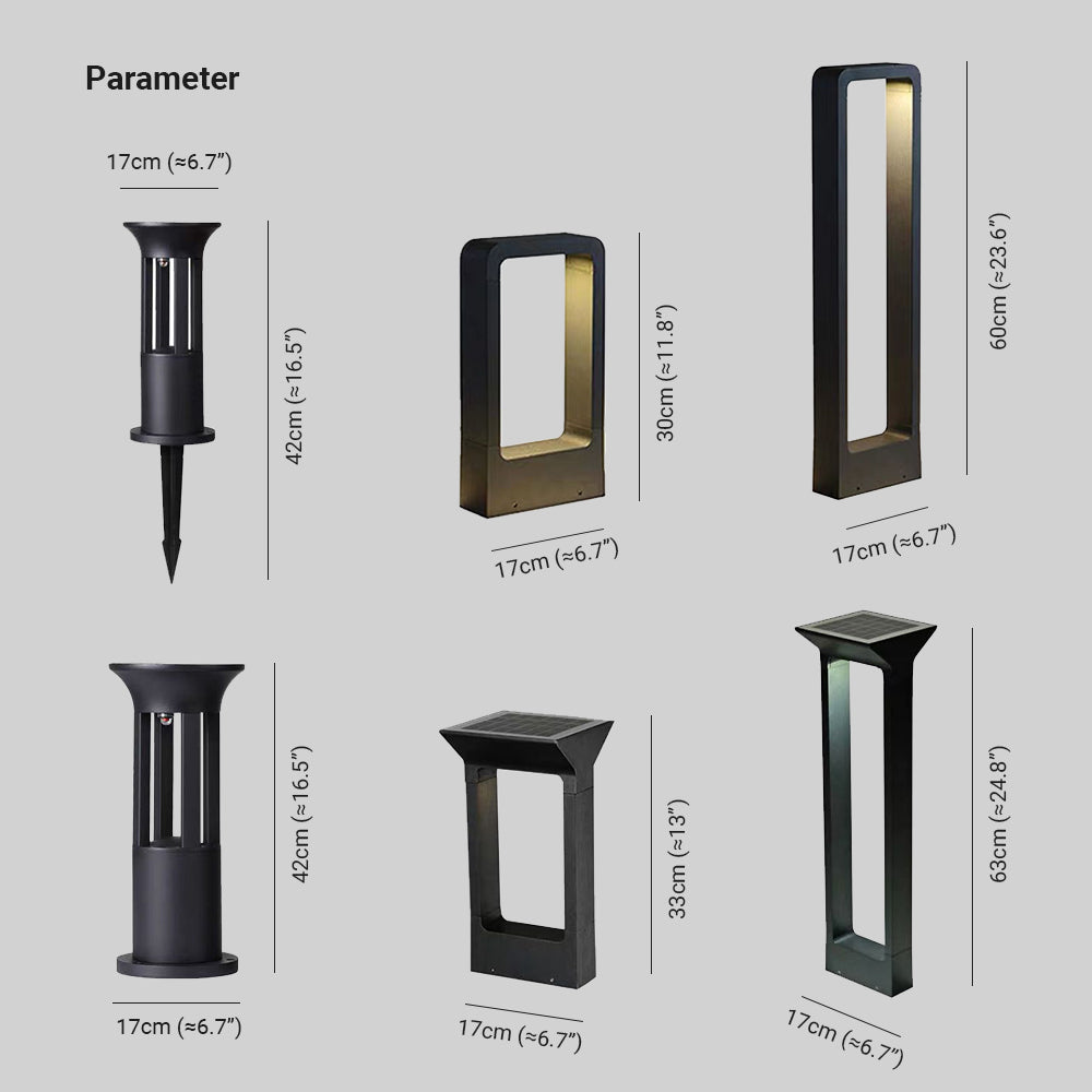 Ray Modern Metal Geometric Hollow Solar Outdoor Bollard Light - Lamp Outdoor