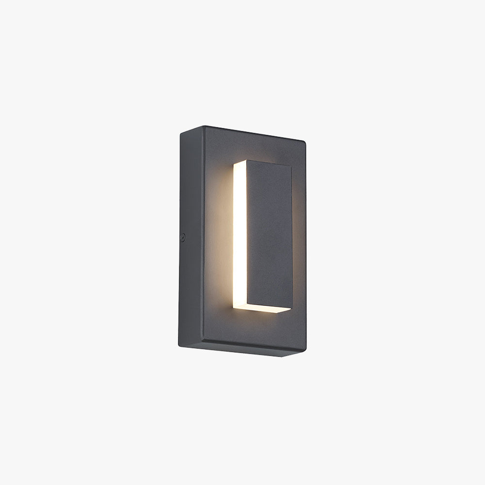Arisha Modern Square Ring Metal Outdoor Wall Lamp, Dark/Gray Bronze - Letslighting