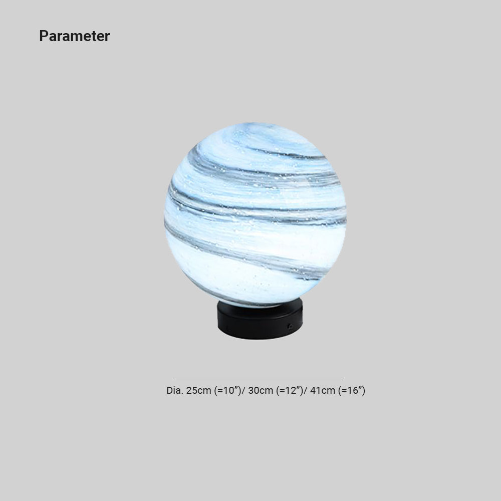 Aria Square Moon Globe Metal Glass Outdoor Light Post - Letslighting