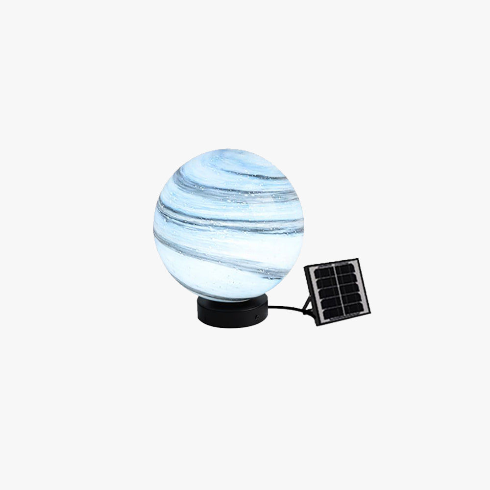 Aria Square Moon Globe Metal Glass Outdoor Light Post - Letslighting