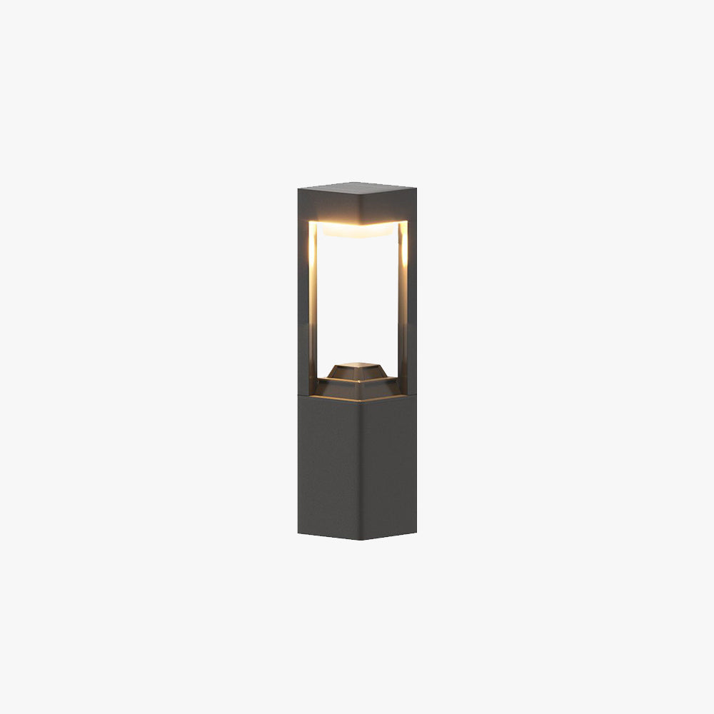 Ray Modern Rectangular Hollow Metal Outdoor Bollard Light - Lamp Outdoor