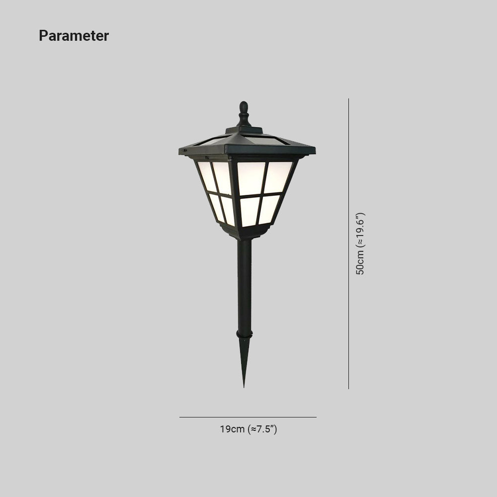 Ray Modern Lantern Shaped Metal Solar Outdoor Bollard Light - Lamp Outdoor